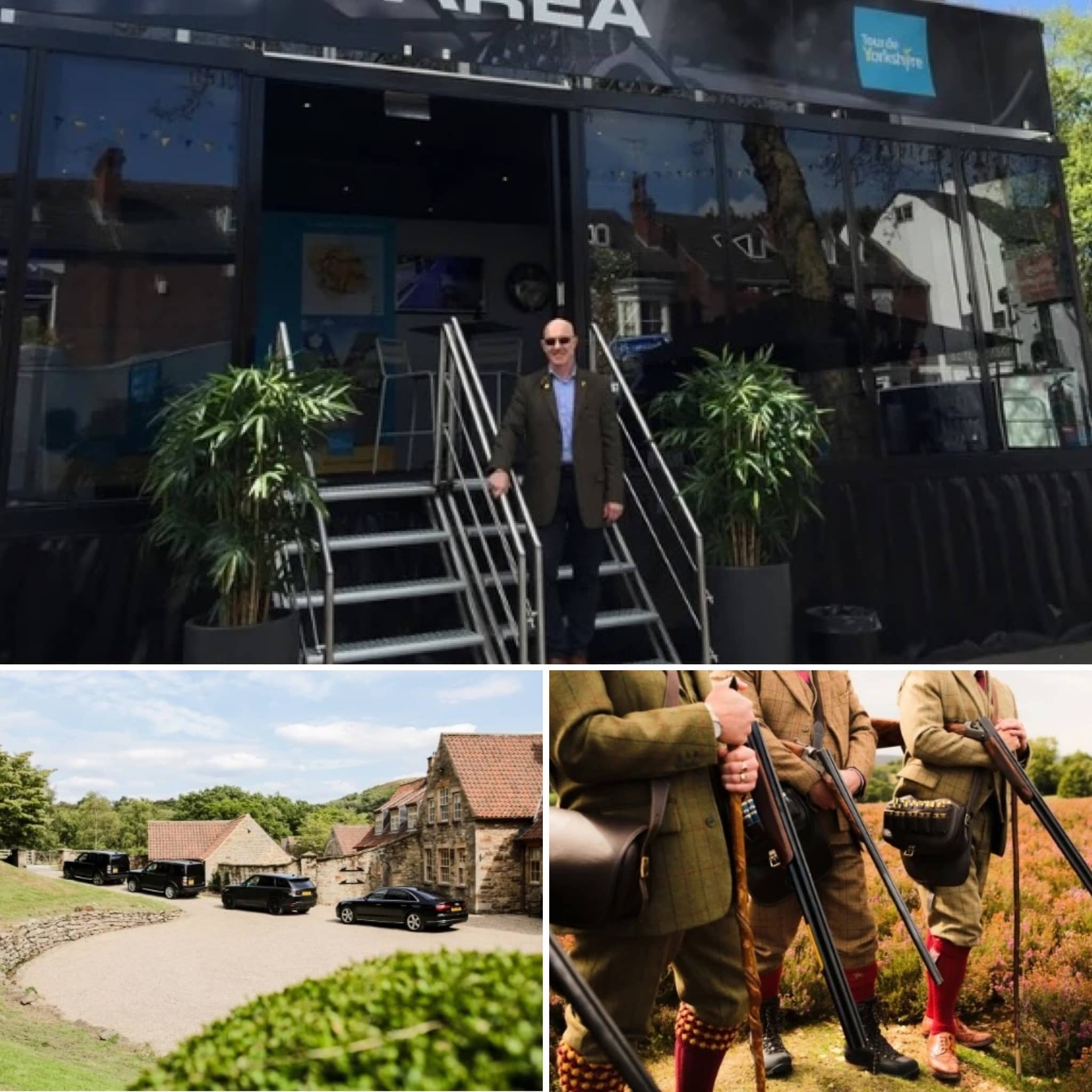Coling at Tour De Yorkshire and holding guns
