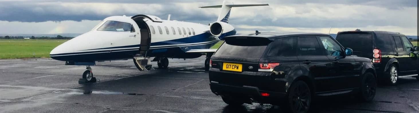 CPW Chauffeur Services car on the jet runway